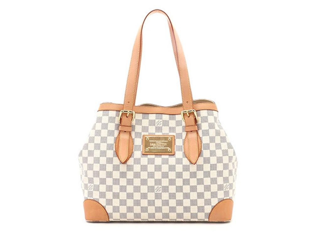 LOUIS VUITTON Hampstead Tote Bag Damier Azur White